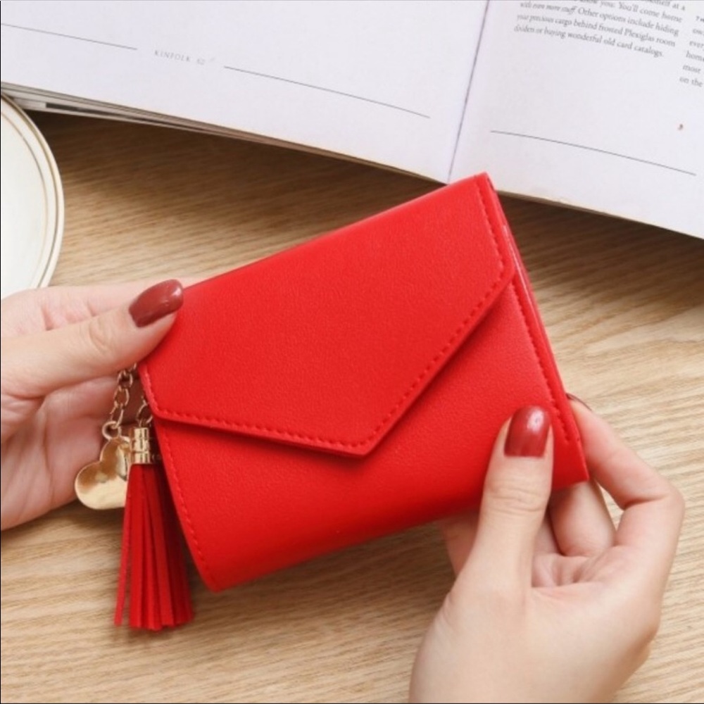 🔥Hot Hot Pick🔥  Red Tassel Vegan Leather  Wallet